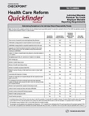 Quickfinder Health Care Reform Handbook