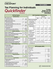 Tax Planning for Individuals Quickfinder Handbook