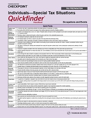 Individuals - Special Tax Situations Quickfinder Handbook